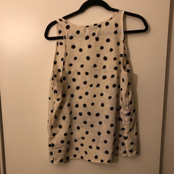 Cream Polyester Tank Top with Black & Gray Dots - Picture 5 of 5